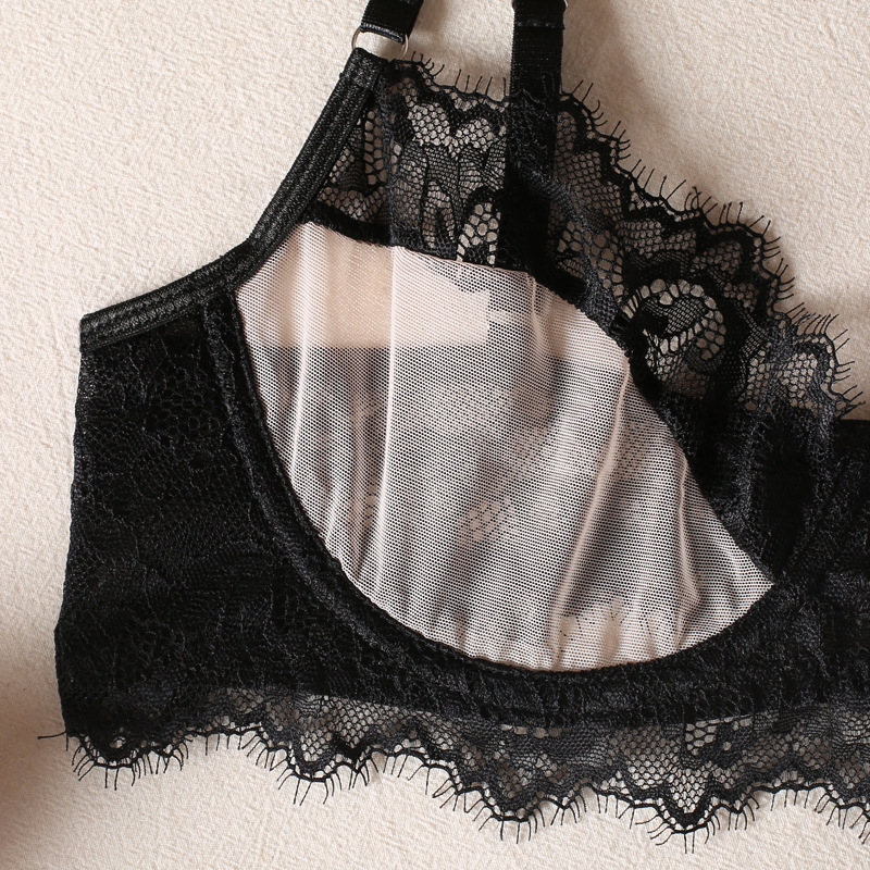 HKRXEC Lace Bow Bralette and Garter Lingerie Set