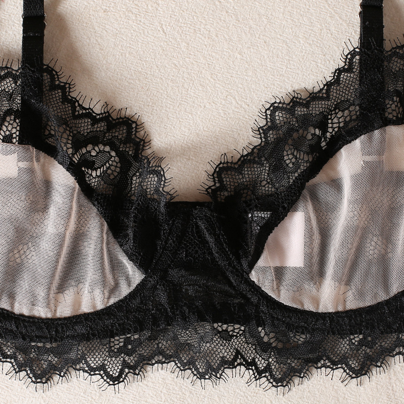 HKRXEC Lace Bow Bralette and Garter Lingerie Set