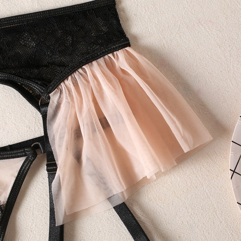 HKRXEC Lace Bow Bralette and Garter Lingerie Set