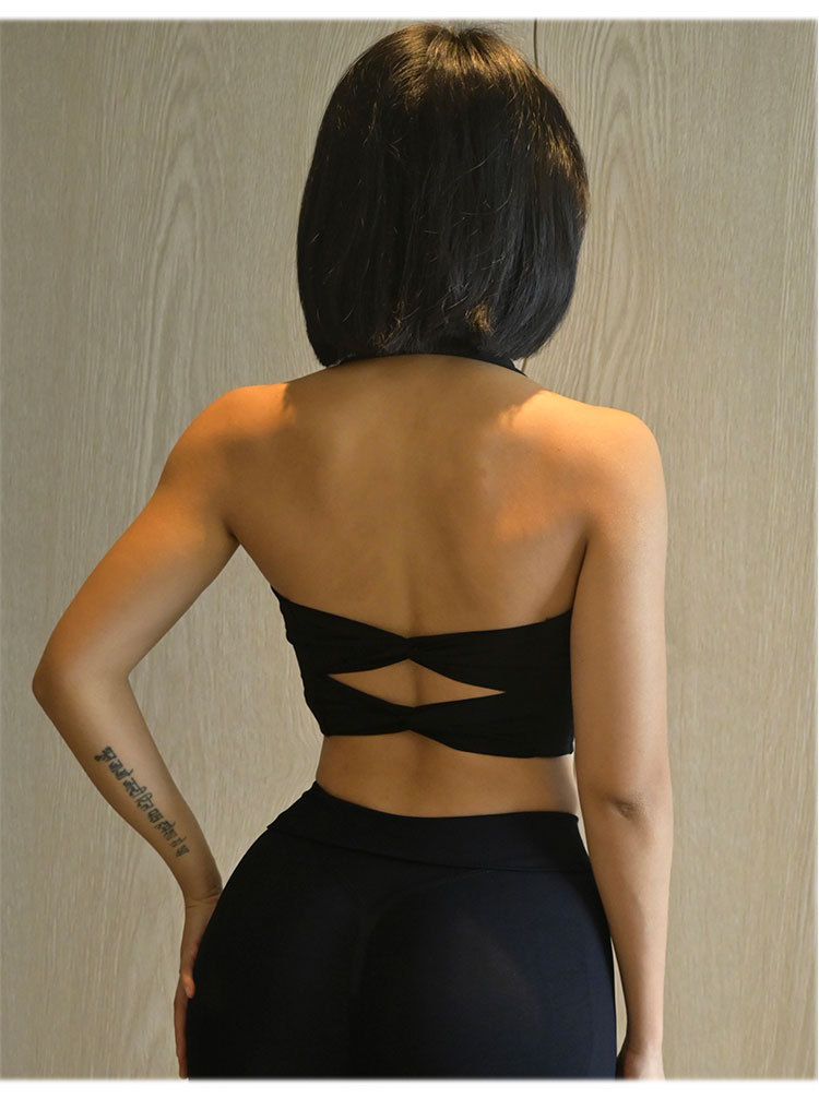 HKRXEC Racerback Sports Bra Crop Top in Light Blue