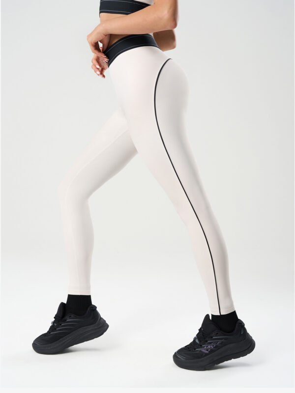 High-Waist Sculpting Leggings with Side Stripe