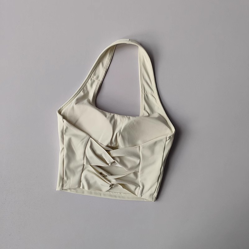 HKRXEC Racerback Sports Bra Crop Top in Light Blue