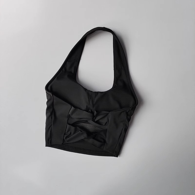 HKRXEC Racerback Sports Bra Crop Top in Light Blue