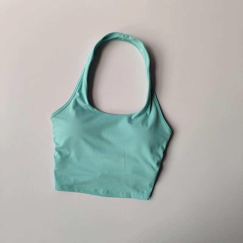HKRXEC Racerback Sports Bra Crop Top in Light Blue