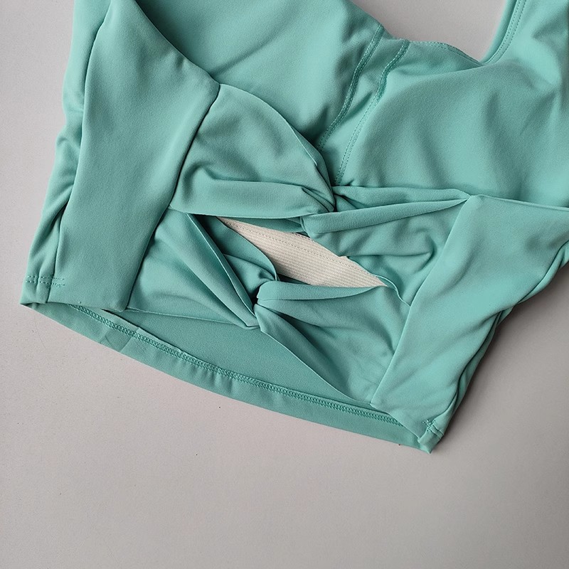 HKRXEC Racerback Sports Bra Crop Top in Light Blue