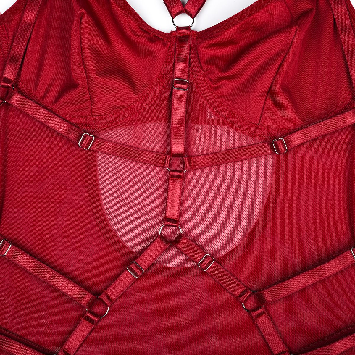 HKRXEC Strappy Sculpting Bodysuit in Red