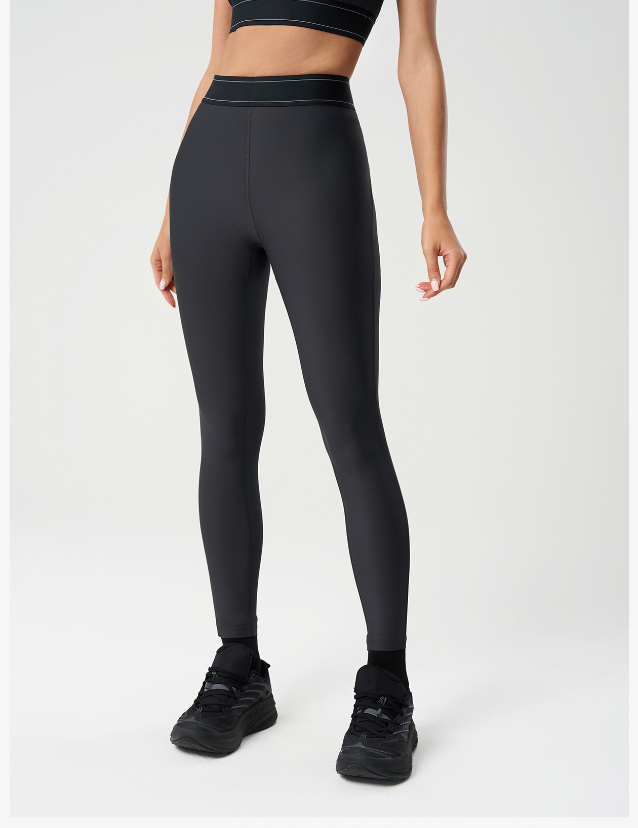 HKRXEC High-Waist Sculpting Leggings with Side Stripe