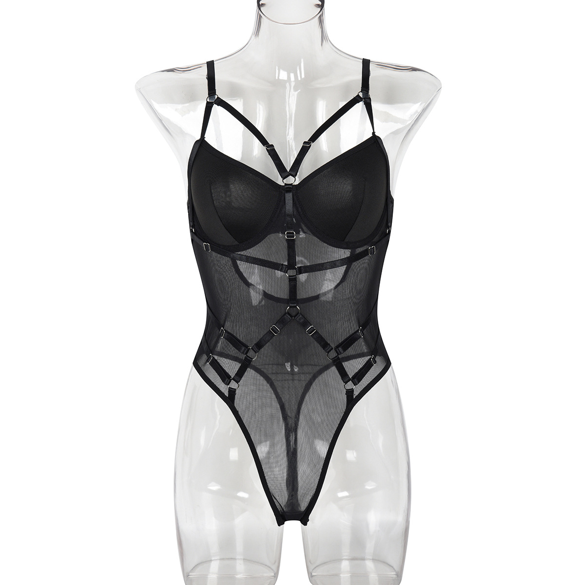 HKRXEC Strappy Sculpting Bodysuit in Red