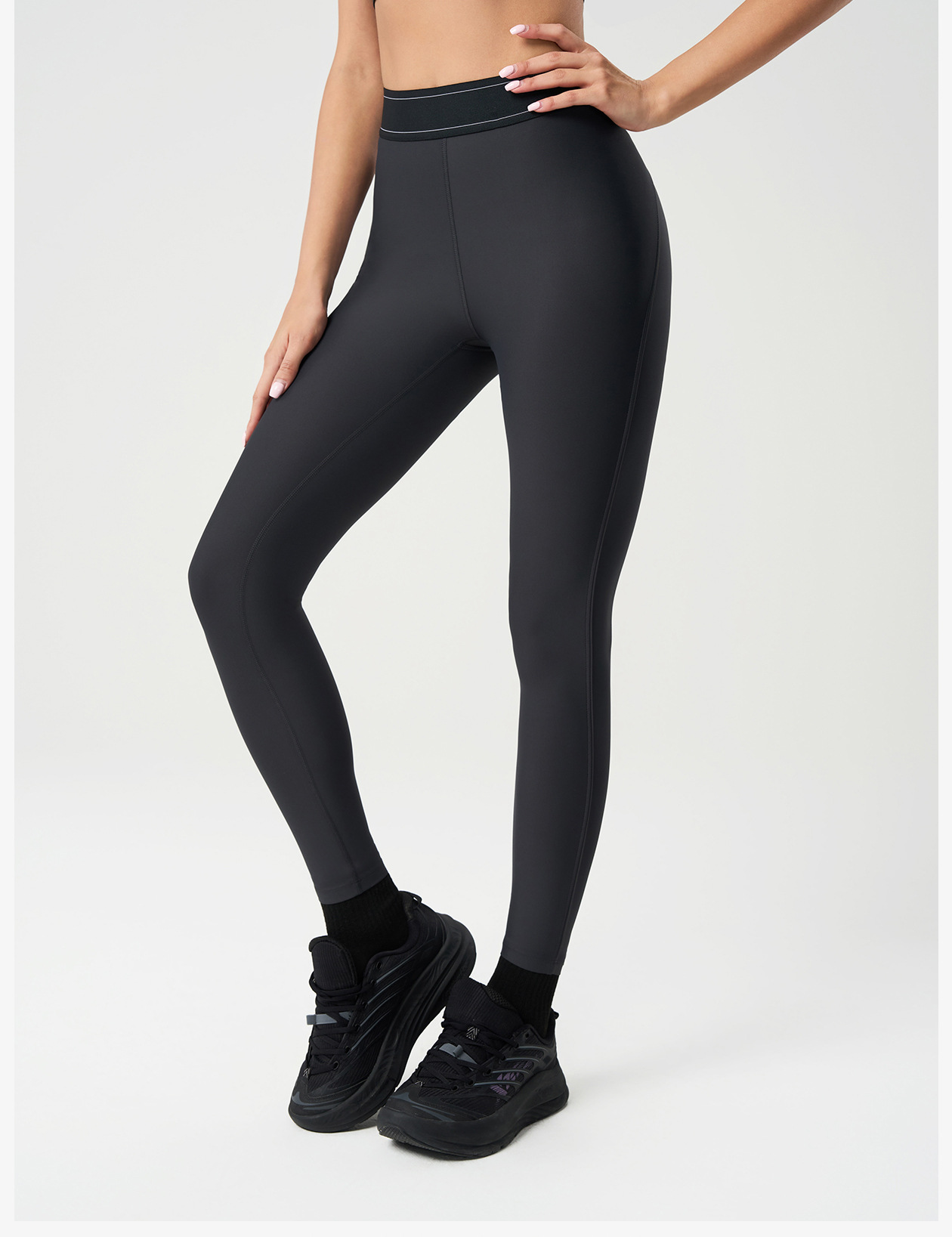 HKRXEC High-Waist Sculpting Leggings with Side Stripe