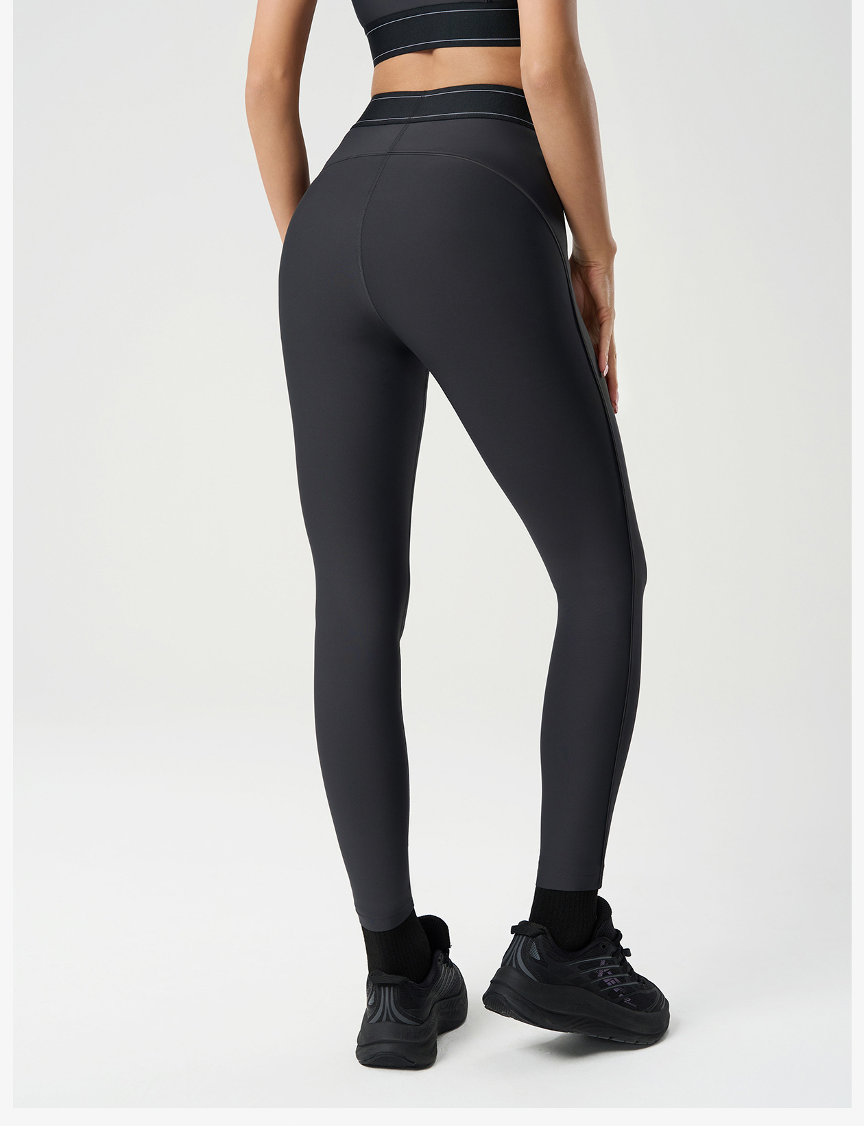 HKRXEC High-Waist Sculpting Leggings with Side Stripe