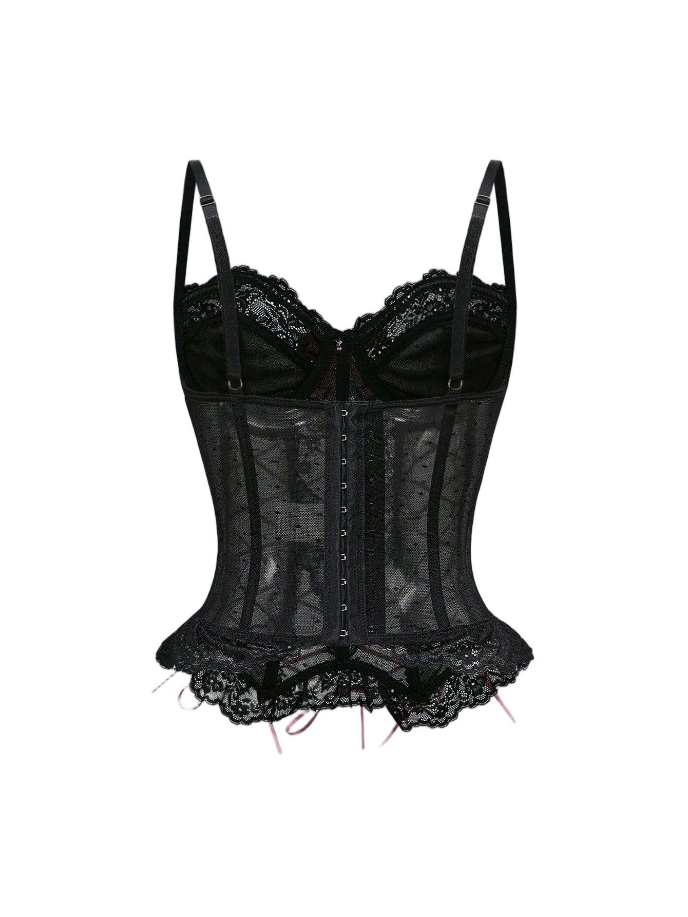 HKRXEC Lace Corset Bustier Top with Garter Straps