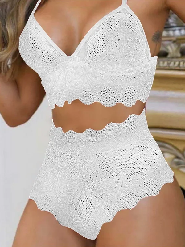 Lace Bralette and High-Waist Brief Lingerie Set