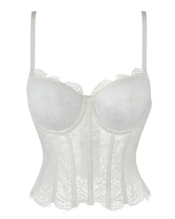Lace Bustier Corset Top with Structured Cups