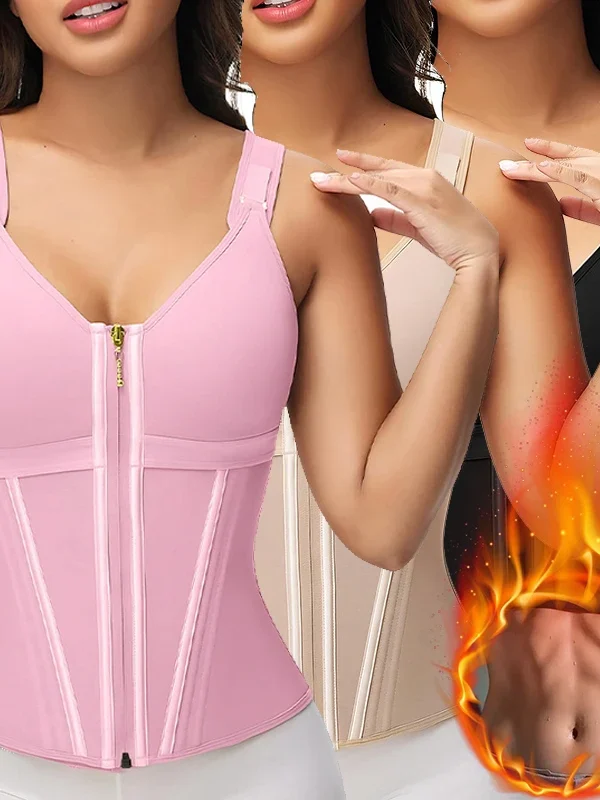 Zip-Front Thermal Sweat Waist Trainer Vest