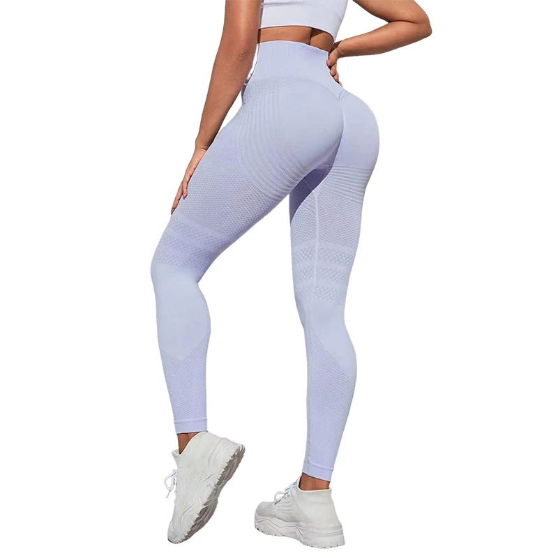 HKRXEC High-Waist Sculpting Leggings in Light Blue