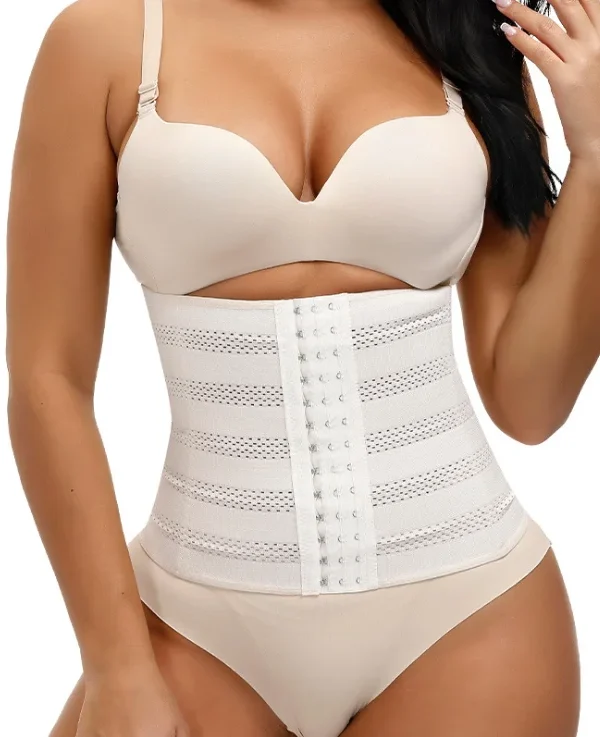 Hook-and-Eye Waist Trainer Corset in White