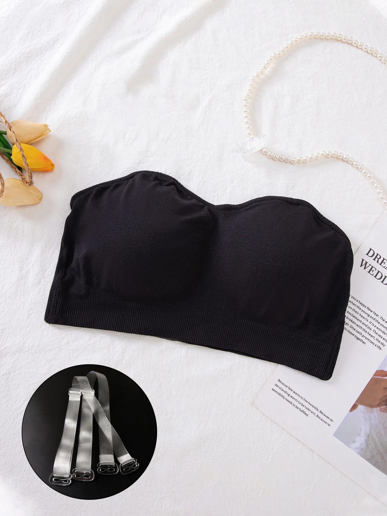 HKRXEC Strapless Seamless Support Everyday Bra