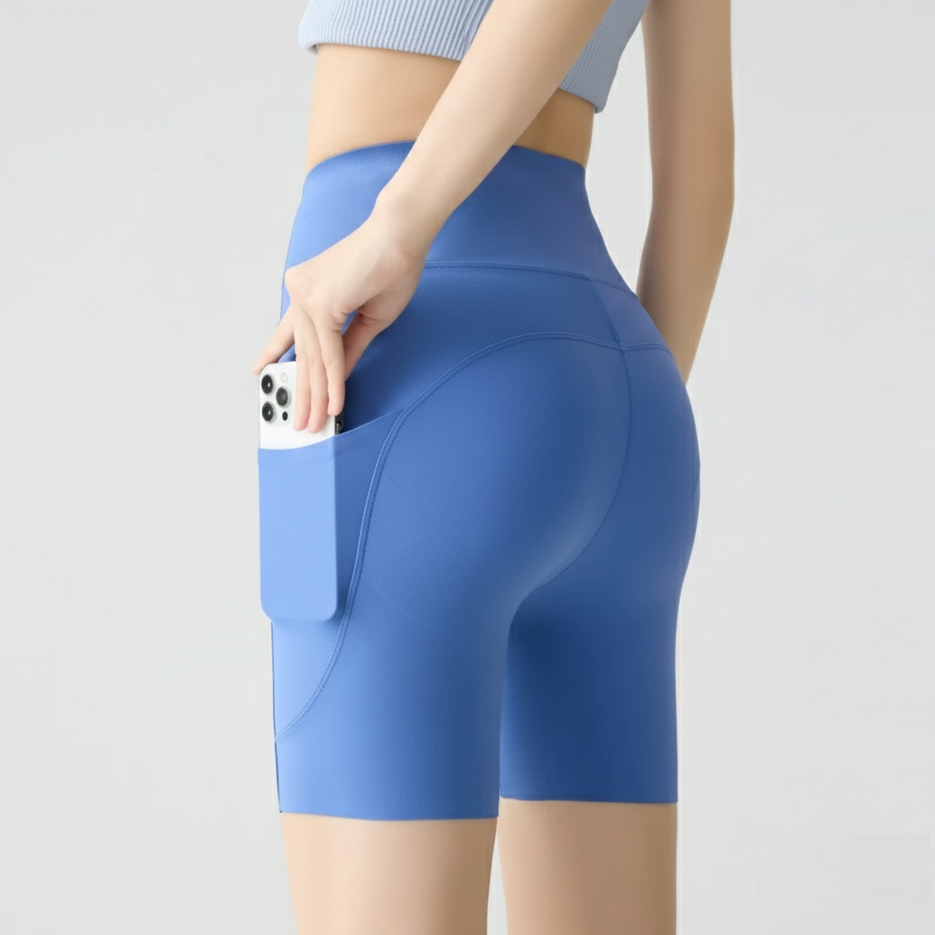 HKRXEC 30070 High-Waist Sculpting Shorts - Royal Blue