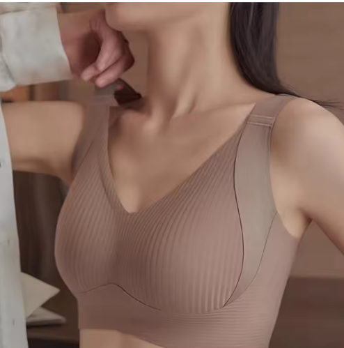 HKRXEC Seamless Wide-Strap Wireless Support Everyday Bra