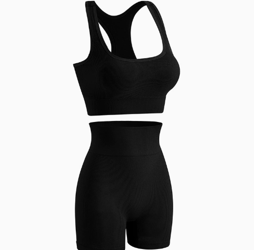 HKRXEC Sports Bra and High-Waist Shaping Shorts Set