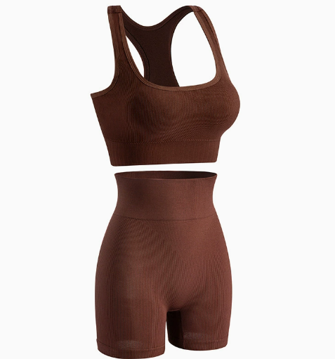 HKRXEC Sports Bra and High-Waist Shaping Shorts Set