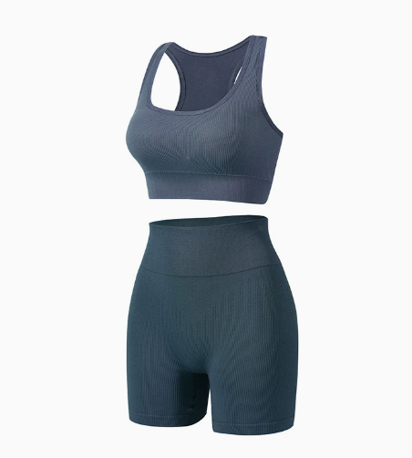 HKRXEC Sports Bra and High-Waist Shaping Shorts Set