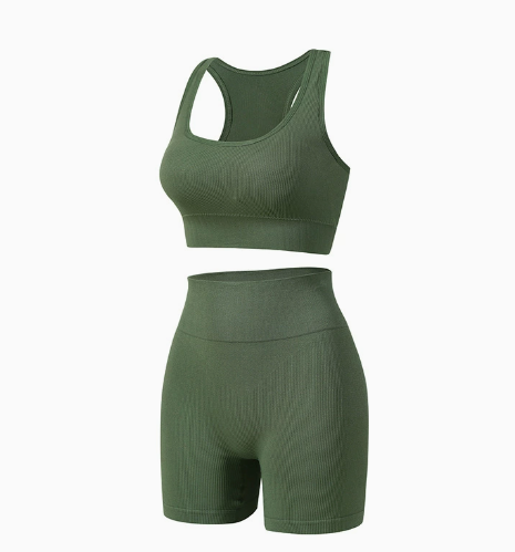 HKRXEC Sports Bra and High-Waist Shaping Shorts Set