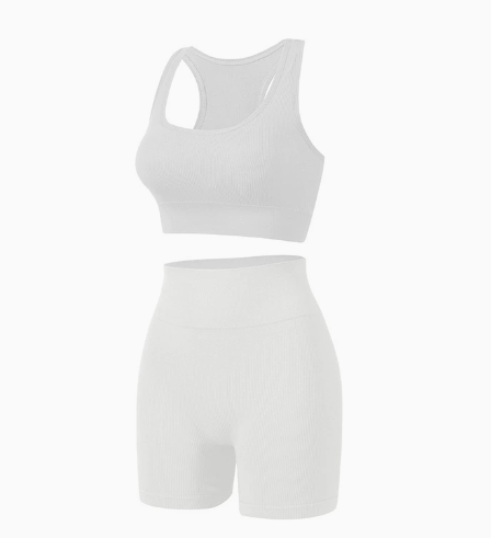 HKRXEC Sports Bra and High-Waist Shaping Shorts Set