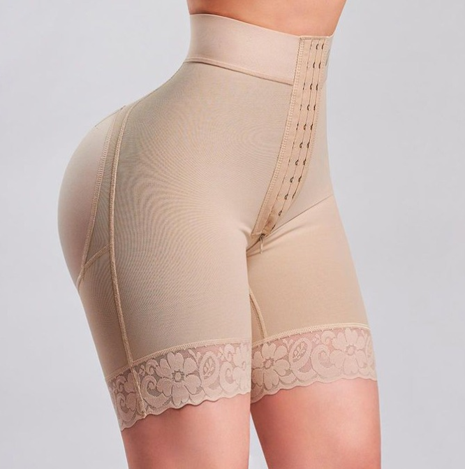 HKRXEC Waist Trainer and Lace-Trim Shaping Shorts Set