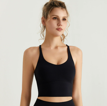HKRXEC Racerback Sports Bra Crop Top in Light Blue