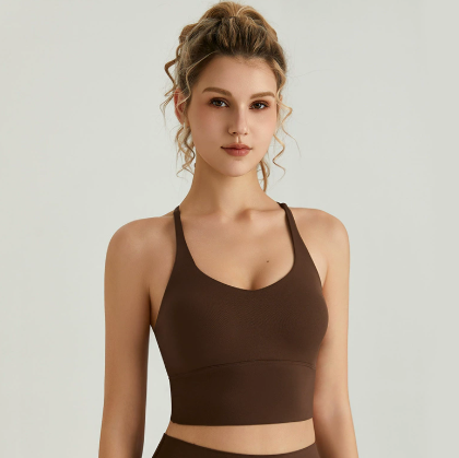 HKRXEC Racerback Sports Bra Crop Top in Light Blue